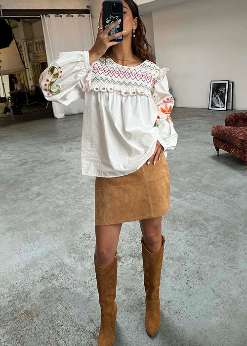 Suede Mini Jaspre Skirt