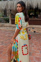 Thumbnail for caption_Model wears Multi Sundazed Summer Vienna Wrap Dress in UK size 10/ US 6