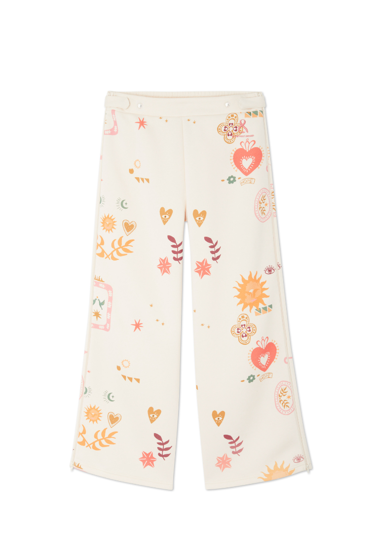 Cream Sundazed Wide Leg Accessible Joggers