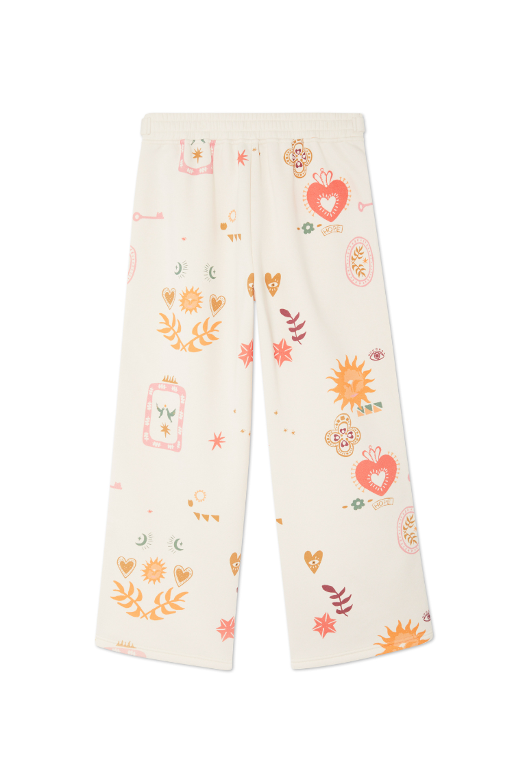 Cream Sundazed Wide Leg Accessible Joggers