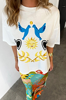 Thumbnail for caption_Model wears White Sundazed Summer T-Shirt in size M