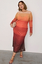 Orange Sunset Mesh Dress Petite