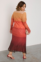 Thumbnail for Orange Sunset Mesh Dress Petite