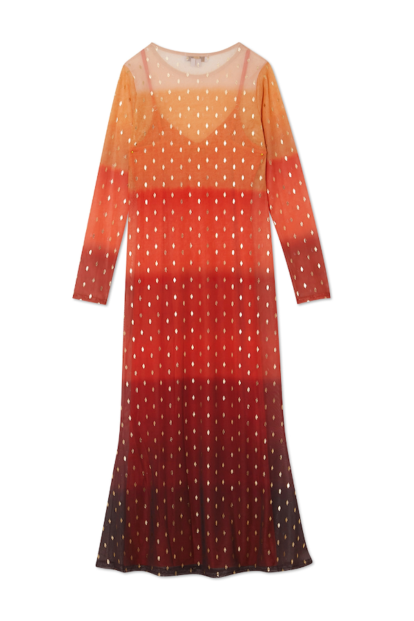 Orange Sunset Mesh Dress – Never Fully Dressed