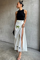 Thumbnail for  caption_Model wears Cream Sahara Jaspre Skirt in UK size 10/ US 6