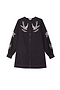 Black Embroidered Swallow Romance Mini Dress