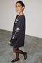 Black Embroidered Swallow Romance Mini Dress