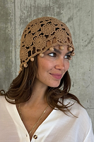 Thumbnail for Tan Crochet Beanie