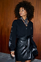 Black Vegan Leather Mini Jaspre Skirt Petite
