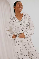 Thumbnail for caption_Model wears Cream Tattoo Button Through Pyjamas in UK size 8/ US 4