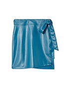 Thumbnail for Teal Vegan Leather Mini Jaspre Skirt