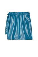 Thumbnail for Teal Vegan Leather Mini Jaspre Skirt