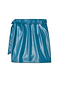 Teal Vegan Leather Mini Jaspre Skirt Petite