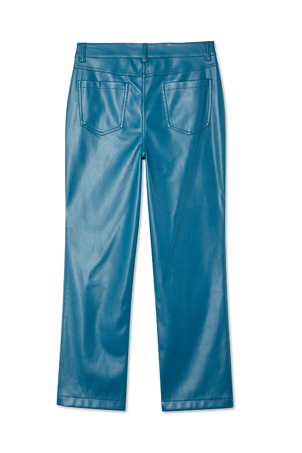 Teal leather pants shop