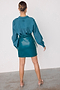 Teal Vegan Leather Mini Jaspre Skirt Petite