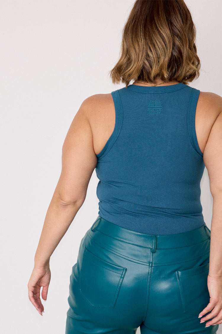 Teal Rib Tank Top