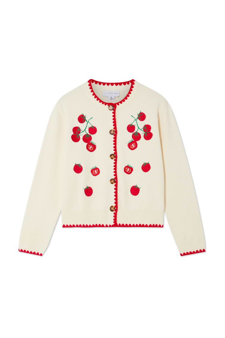 Tomato Embroidered Cardi