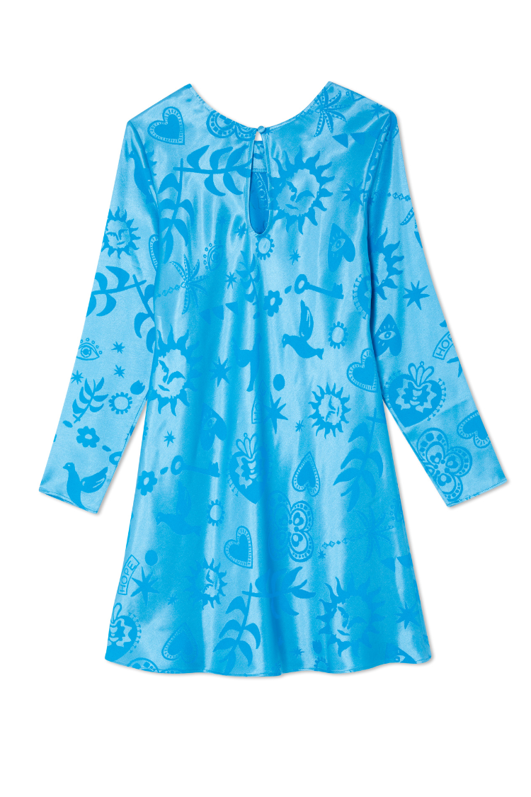 Turquoise Sundazed Summer Mini Soho Dress Petite