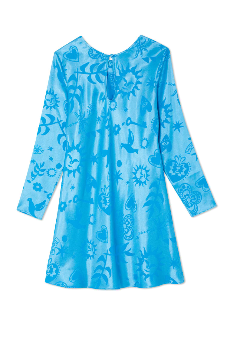 Turquoise Sundazed Summer Mini Soho Dress