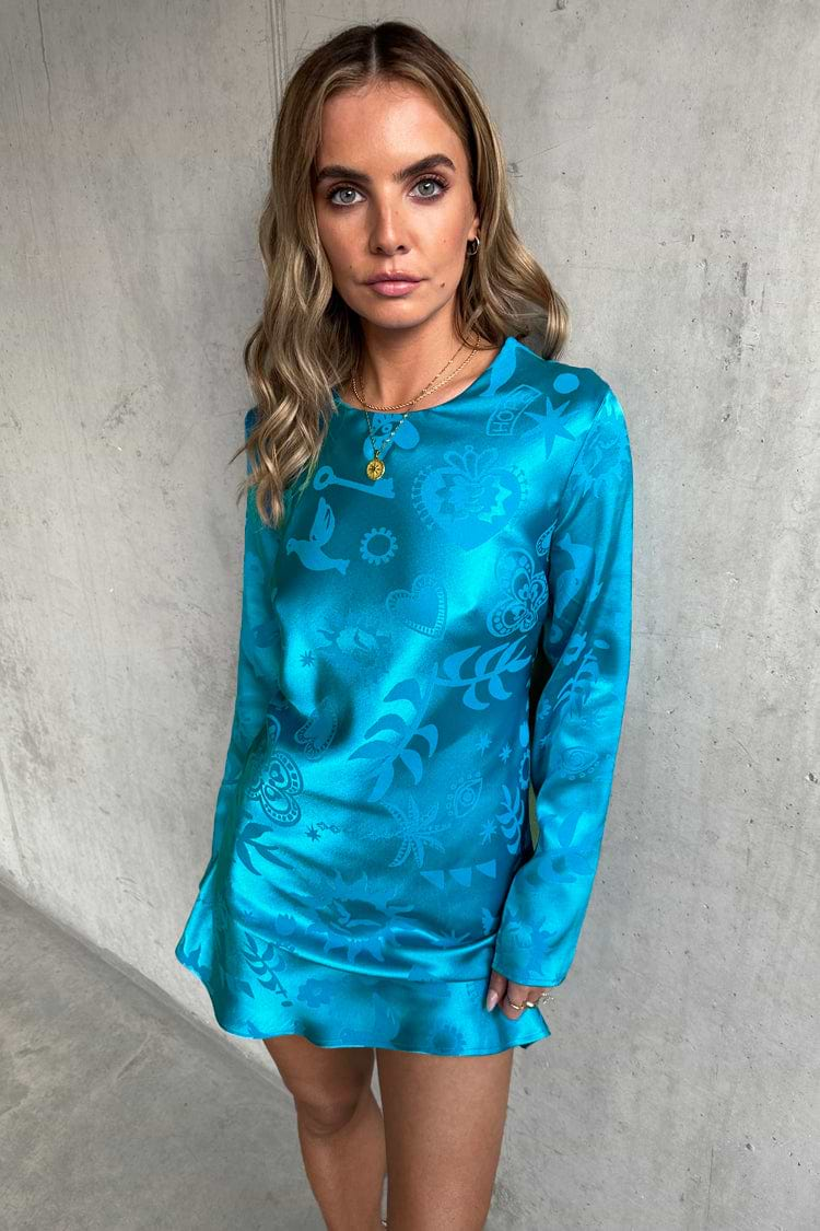 Turquoise Sundazed Summer Mini Soho Dress