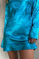 Thumbnail for Turquoise Sundazed Summer Mini Soho Dress