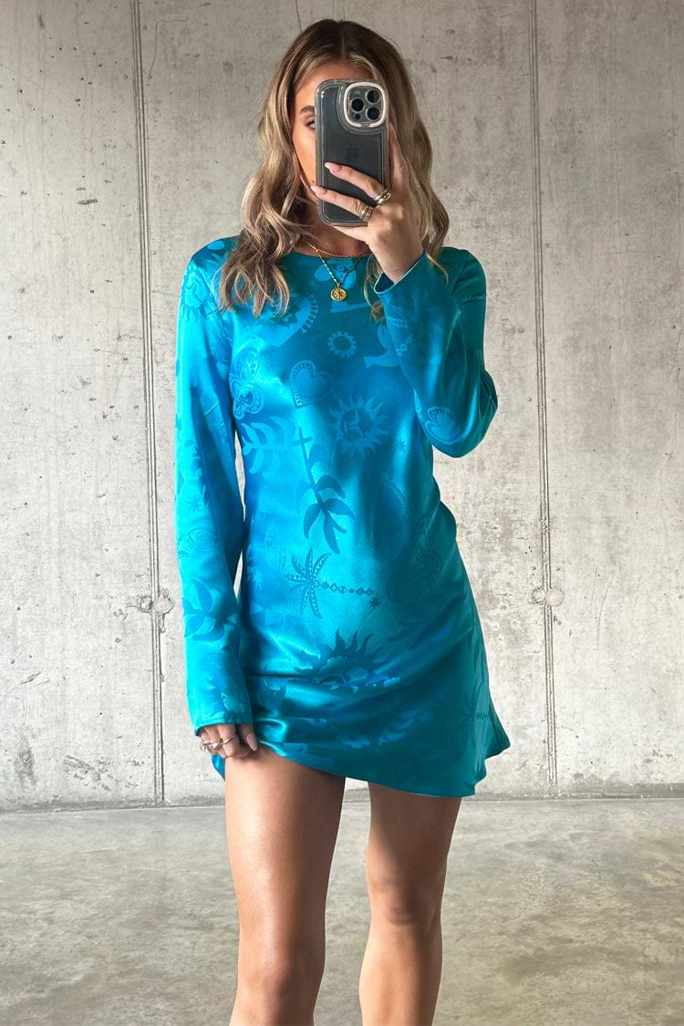 Turquoise Sundazed Summer Mini Soho Dress