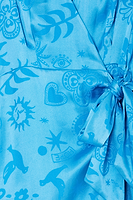 Thumbnail for Turquoise Sundazed Summer Vienna Wrap Dress