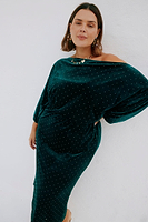 Thumbnail for Emerald Velvet Tilly Dress Petite