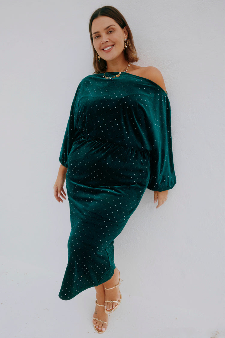 Emerald Velvet Tilly Dress Petite