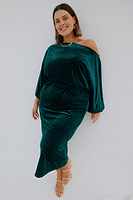 Thumbnail for Emerald Velvet Tilly Dress Petite