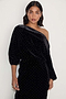 Black Long Sleeved Velvet Tilly Dress Petite