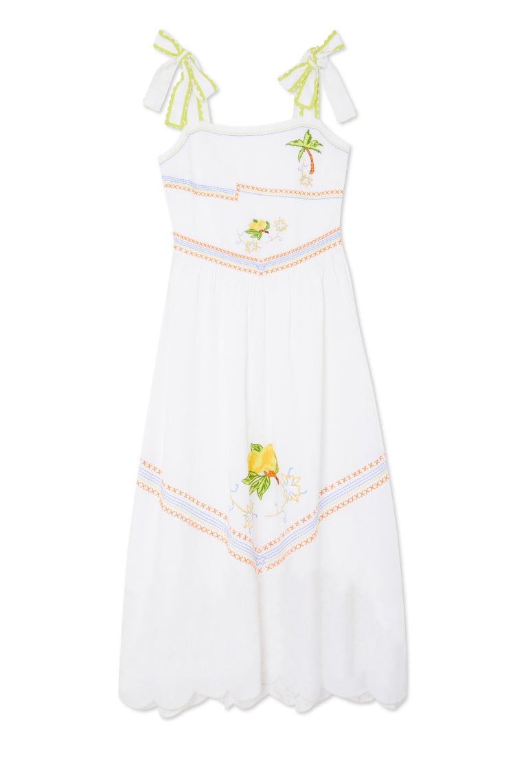 White Corfu Midi Dress