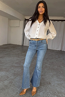 Thumbnail for caption_Model wear White Miley Shirt in UK size 8