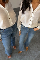 Thumbnail for caption_Models wear White Miley Shirt in UK size 8 and 18