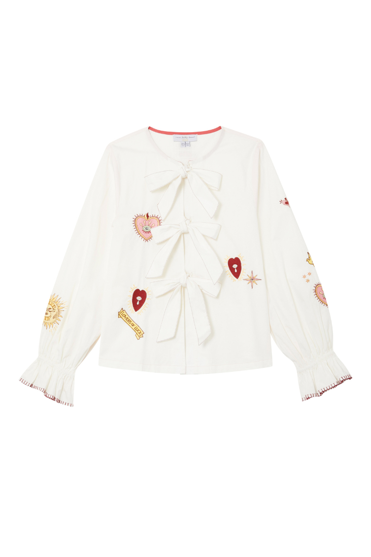 White Embroidered Mystical Shirt