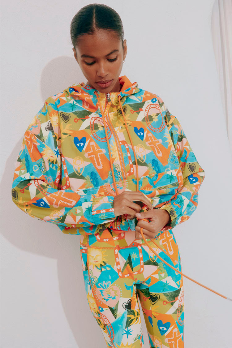 caption_Model wears Hope Bright Windbreaker Jacket  in UK size 8/ US 4