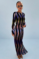 Thumbnail for caption_Model wears Zig Zag Gaia Plisse Dress  in UK size 8/ US 4