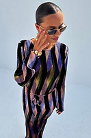 Thumbnail for caption_Model wears Zig Zag Gaia Plisse Dress  in UK size 8/ US 4