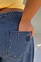 Blue Studded Barrel Jeans