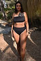 Black Leaf One Shoulder Bikini Top