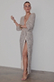 Silver Sequin Kira Wrap Dress Petite