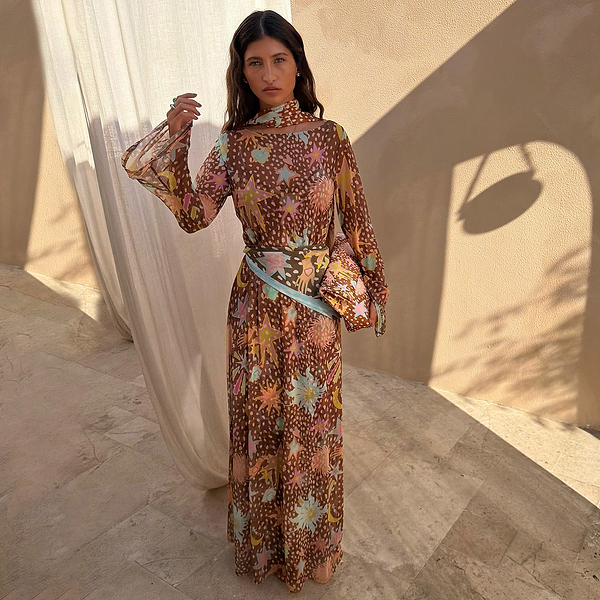 floral dresses midi Meadow Story Floral Tiered Black Midi Dress