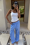 Blue Stripe Elissa Trouser Petite