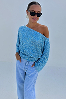 Thumbnail for Ice Blue Sequin Tilly Top