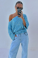 Thumbnail for Ice Blue Sequin Tilly Top