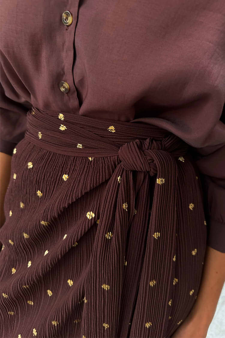 Chocolate Plisse Jaspre Skirt