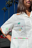 Thumbnail for White Embroidery Pyjama Set