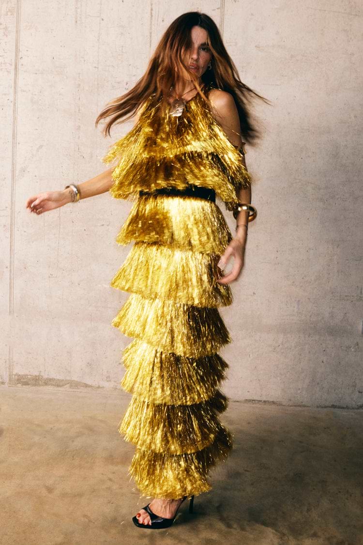 Gold Fringe Dress – Never Fully Dressed