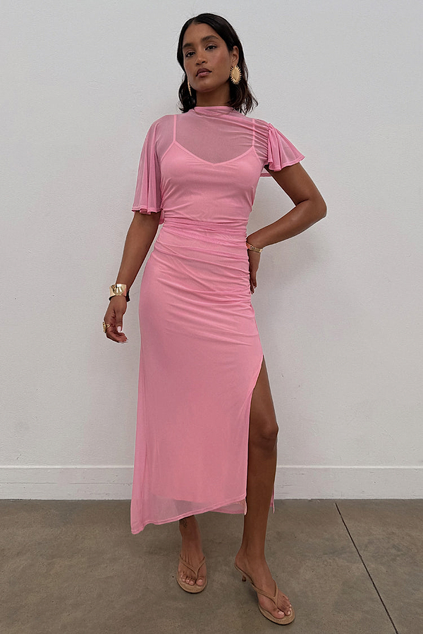 Pink Mesh Isabelle Dress