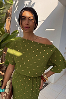 Thumbnail for Khaki Plisse Tilly Dress